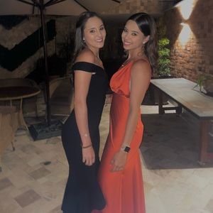 off the shoulder black fancy dress